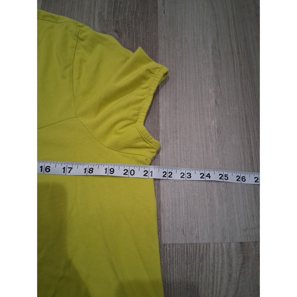 Liz Claiborne Womens Chartreuse Yellow Empire Waist Pleated Top Large - Picture 4 of 5